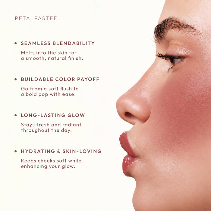 Mood Tint Coral Kiss benefits: seamless blendability, buildable color payoff, long-lasting glow, hydrating and skin-loving