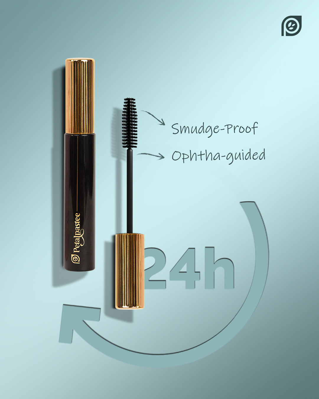 Wink It mascara product graphic highlighting long-lasting lash wear